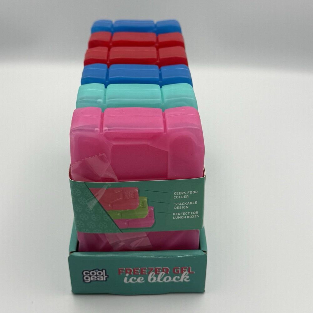 Cool Gear Freezer Gel Ice Block Pack Lunch Box Cooler Travel 5" x 3" cold (6pk)